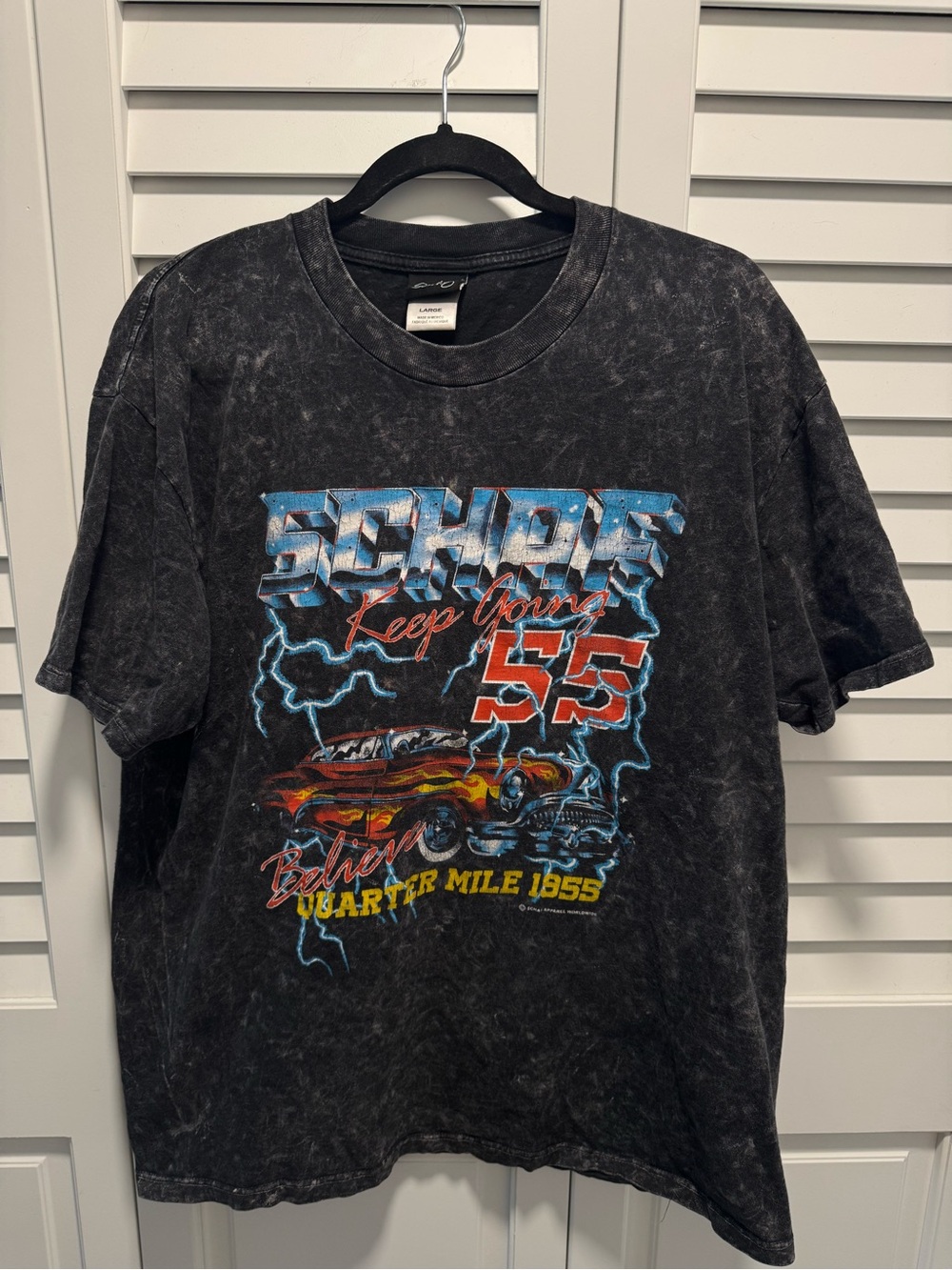 Schaf Black Graphic Muscle Car 'Keep Going' Tee